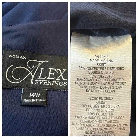 Alex Evenings New Cocktail Dress Sequin V-neck 3/4 Sleeves Women’s Plus Size 14W - Picture 13 of 16